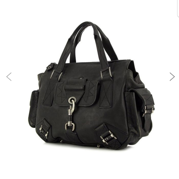 Vtg Christian Dior Rebelle Leather Hobo Handbag